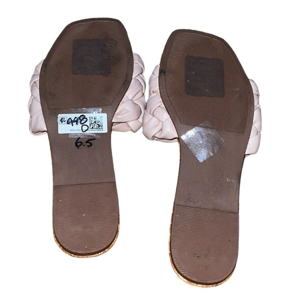 True Craft Buzzer Faux Leather Woven Slide Sandals Sz 6.5 Womens Pink Flats - Picture 6 of 7